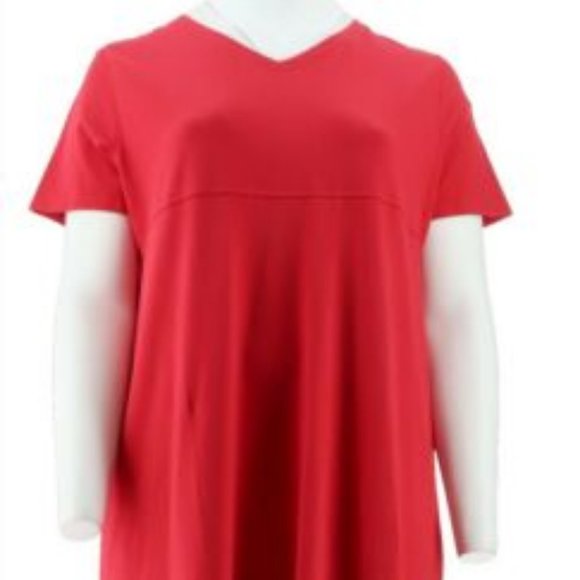 NWT DENIM & CO. V-NECK EMPIRE WAIST MAXI DRESS XS - Picture 2 of 10